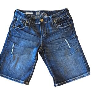Kut from the Kloth Catherine Boyfriend Shorts Dark Wash Denim Distressed Size 0
